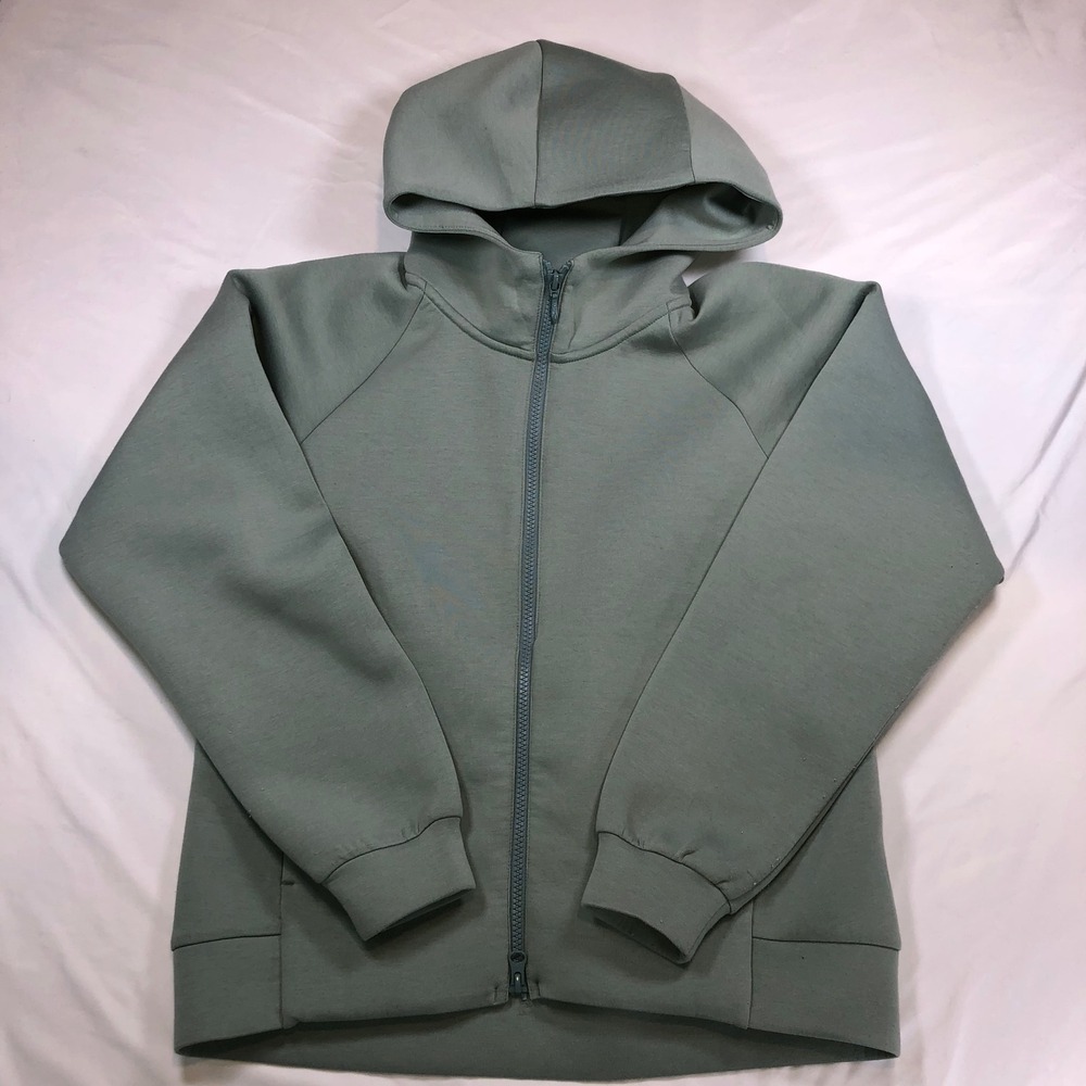 Tigora Mens Full Zip Hoodie Sage Green Tech Fleece Activewear TR-9C2503TJ Size M